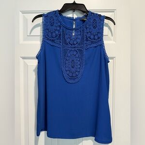 Halogen Royal Blue Lace Detail Sleeveless Blouse